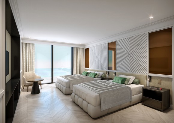 그랜드 조선 부산의 대표룸 디럭스 오션 뷰 전경. ⓒ 신세계조선호텔