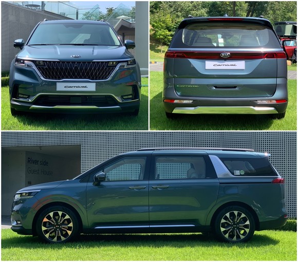 기아차는 전형적인 미니밴에서 벗어나 강렬하면서도 세련된 모습으로 신형 카니발을 완성했다. = 노병우 기자