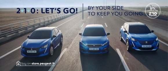 푸조가 브랜드 창립 210주년을 맞이해 전 세계 고객들을 대상으로 한 '2.1.0 렛츠 고(2.1.0 Let's Go)' 글로벌 캠페인을 진행한다. ⓒ 한불모터스