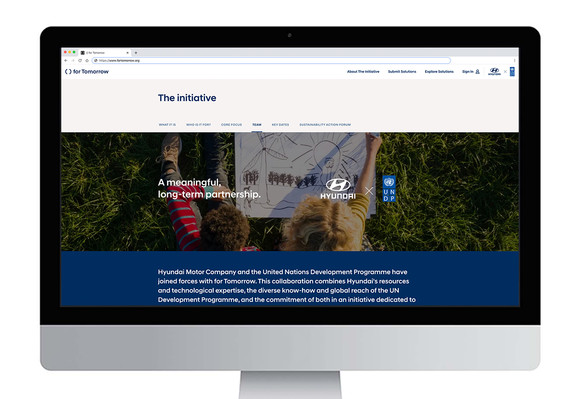 'for Tomorrow' 프로젝트 웹사이트 메인 화면.ⓒ 현대자동차그룹