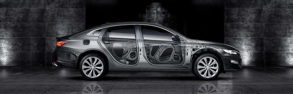 신형 말리부는 포스코의 고품질 초고장력 및 고장력 강판을 차체의 광범위한 영역에 적용, 동급 최고 수준의 충돌 안전성을 확보했다. ⓒ 한국GM