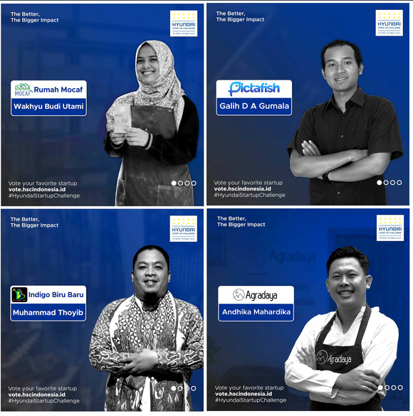 현대 스타트업 챌린지에 최종 선정된 상위 4팀의 대표 이미지. ⓒ 현대자동차그룹