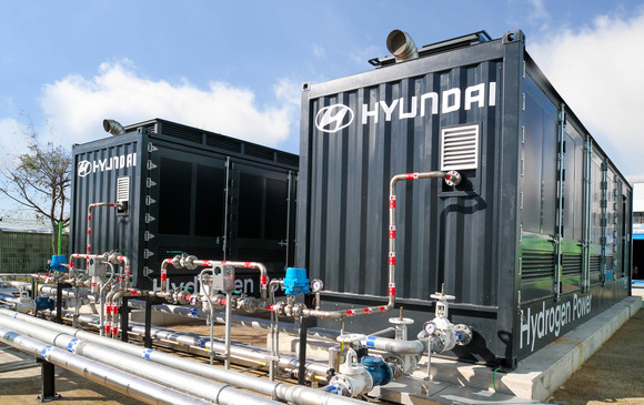 울산 화력발전소 내 위치한 현대차의 수소연료전지 발전 시스템. ⓒ 현대자동차