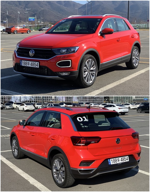 신형 티록 외관은 SUV의 역동성을 드러내는 스포티함과 도시적 스타일의 조화를 통해 기존과는 다른 색다른 폭스바겐 SUV 디자인의 DNA를 여과 없이 보여준다. = 노병우 기자