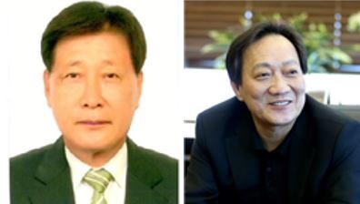 제24대 부산상공회의소 회장 선거 후보자. 송정석 삼강금속 회장 (좌), 장인화 동일철강 회장(우). ⓒ 부산상의