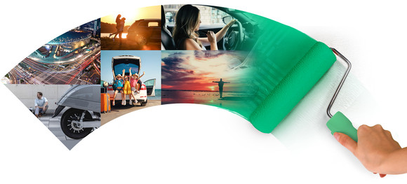 그린카 BI의 비주얼 콘셉트는 '일상의 이동에 새로운 가치를 제공해 더 나은 삶을 그린다'라는 의미의 라이프 페인터다. ⓒ 그린카