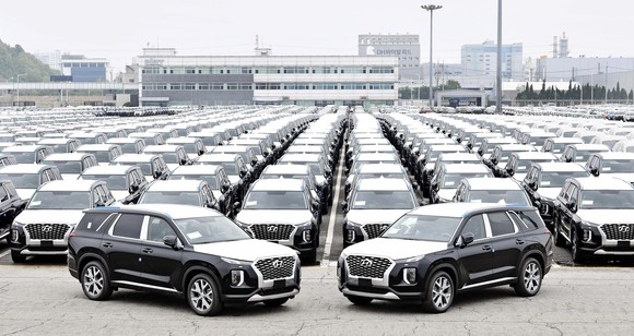 평택항에서 콩고민주공화국으로 수출되는 팰리세이드. ⓒ 현대자동차