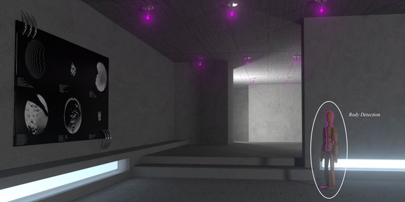 '일러스트레이션' 디자인 연구팀이 제안한 '인간의 움직임을 실시간 모니터링하는 미래 공간' 디자인 프로젝트. ⓒ 현대자동차그룹