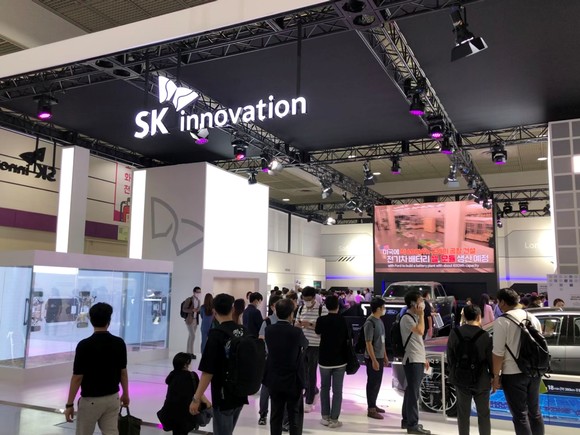 SK이노베이션의 인터배터리2021 부스 전경. =이수영 기자