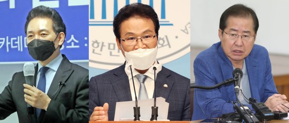 (왼쪽부터)장성민 전 의원, 국민의힘 김용판 의원, 홍준표 의원. ⓒ 연합뉴스