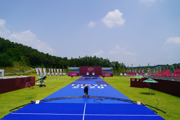 유메노시마 공원 양궁장을 그대로 재현한 진천선수촌 훈련장. ⓒ 현대자동차그룹