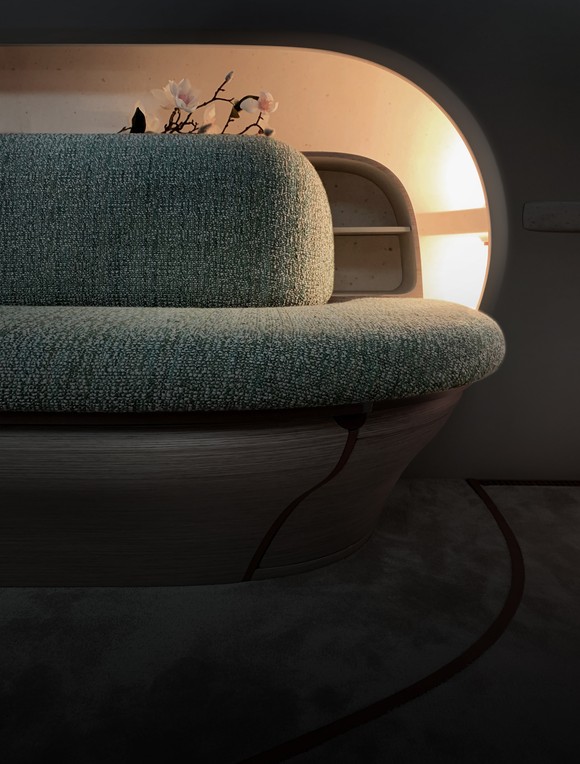 아이오닉의 대형 SUV 콘셉트카 세븐 내부 모습의 일부. ⓒ 현대자동차