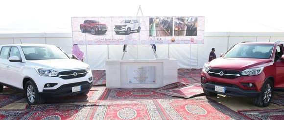 착공식 행사장에 전시돼 있는 렉스턴 스포츠. ⓒ 쌍용자동차