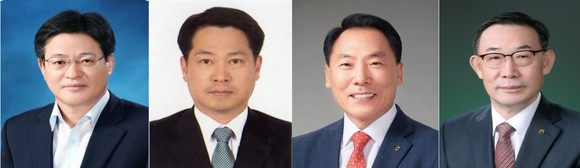 (왼쪽부터) 이재식 농협중앙회 신임 전무이사, 조소행 신임 상호금융 대표이사, 박태선 신임 조합감사위원장, 우성태 신임 농협경제지주 대표이사. ⓒ 농협중앙회