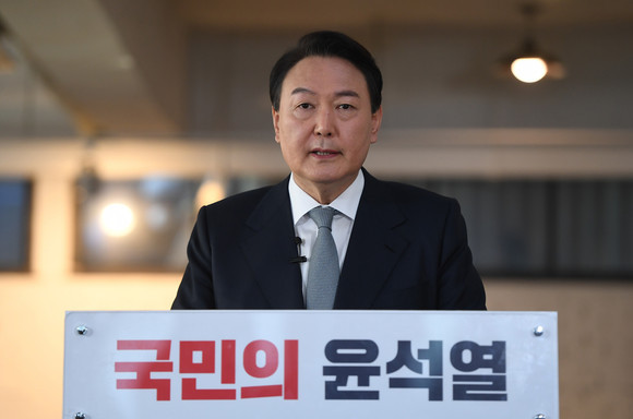 윤석열 당선인이 지난 1월 후보시절 기자회견을 하는 모습. ⓒ 국회사진기자단