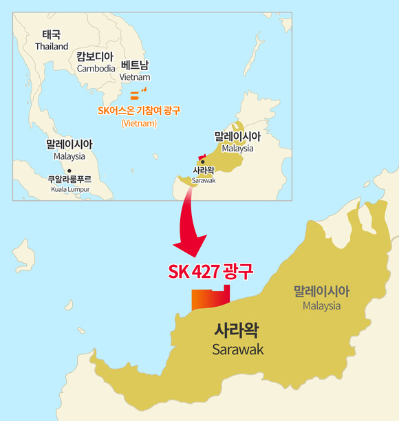 말레이시아 사라왁 천해에 위치한 SK 427 광구. ⓒ SK어스온
