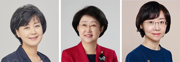(왼쪽부터)박순애 교육부 장관 내정자, 김승희 보건복지부 장관 내정자, 오유경 식품의약품안전처장 내정자. ⓒ 대통령실