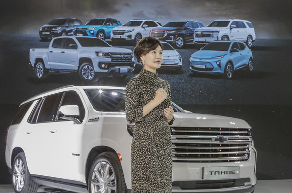 쉐보레 브랜드를 소개하는 노정화 한국GM 마케팅본부 상무. ⓒ 한국GM