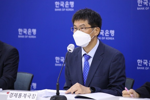 황상필 한은 경제통계국장이 26일 2분기 실질 국내총생산(속보)에 대해 설명했다. ⓒ 한국은행