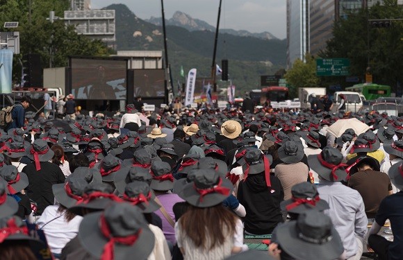 금융노조가 16일 총파업에 돌입했다. = 장민태 기자
