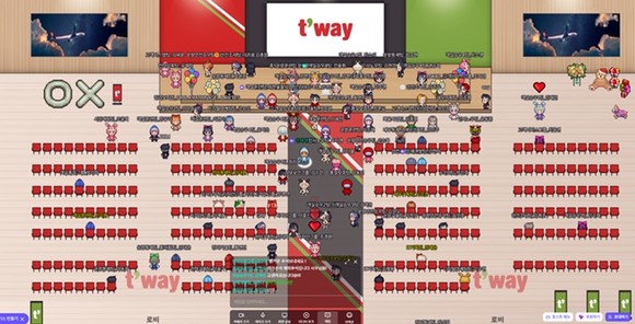 티웨이항공 메타버스 공간 내 콘퍼런스홀에서 열린 온라인 간담회 t'talk. ⓒ 티웨이항공