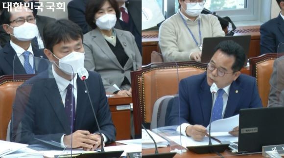 민병덕 더불어민주당 의원이 이복현 금감원장에게 질의하고 있다. ⓒ 국회의사중계시스템 캡처본