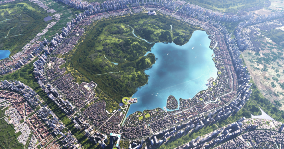 현대차그룹이 유현준건축사사무소와 공동으로 연구한 HMG 그린필드 스마트시티 참조 모델. ⓒ 현대자동차그룹