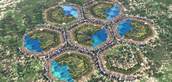 현대차그룹이 유현준건축사사무소와 공동으로 연구한 HMG 그린필드 스마트시티 참조 모델. ⓒ 현대자동차그룹