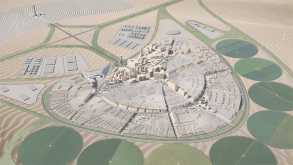 현대차그룹이 홍익대 건축도시대학과 연구한 사막 도시 디자인 콘셉트. ⓒ 현대자동차그룹