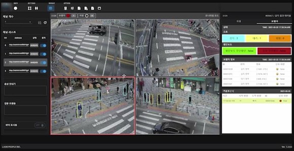 라온피플 자회사 라온로드의 AI 영상분석 보행자 및 자동차 검출 솔루션 ⓒ 라온피플