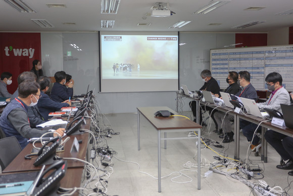티웨이항공 본사에서 항공기 사고 상황을 가정한 비상대응훈련. ⓒ 티웨이항공