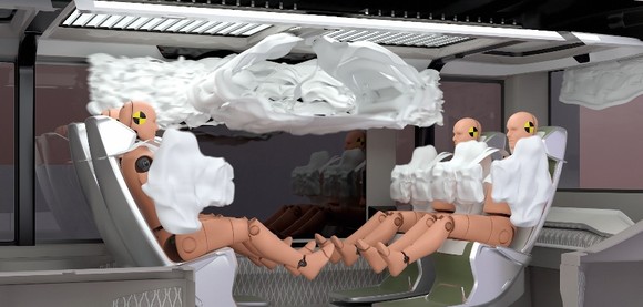 머리 회전 방지 에어백은 차량 충돌 시 머리 회전에 의한 상해를 줄여주는 제품이다. ⓒ 현대모비스