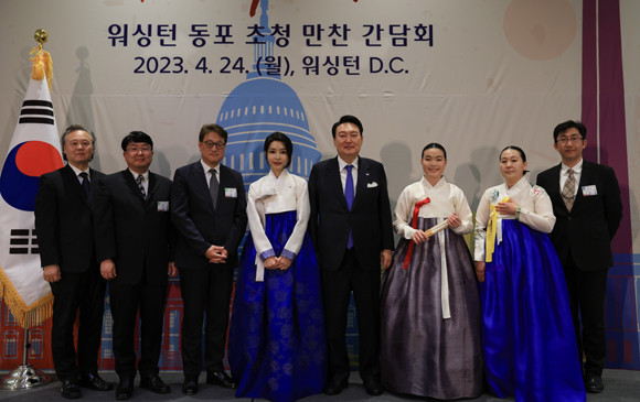 윤 대통령은 "미주 한인들의 역량은 지난 미국 중간선거에서도 입증됐다"며 미주 한인들의 역할에 대해 언급했다. ⓒ 연합뉴스