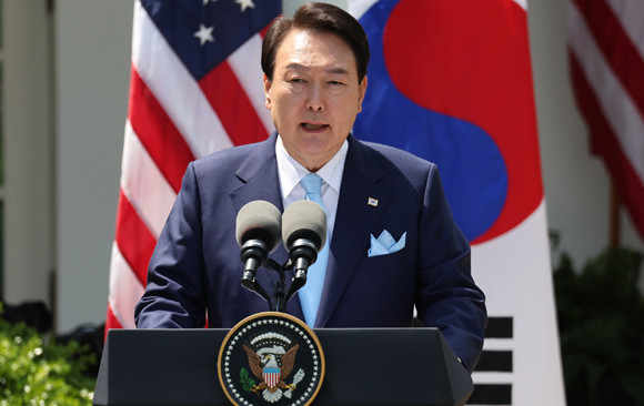 윤 대통령은 "한미동맹이 강력하고, 회복력 있으며, 지속가능한 가치동맹을 일궈냈다"고 말했다. ⓒ 연합뉴스