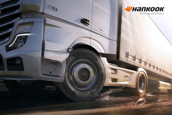 중대형 카고 트럭용 타이어 스마트플렉스 AH51 장착한 차량. ⓒ 한국타이어