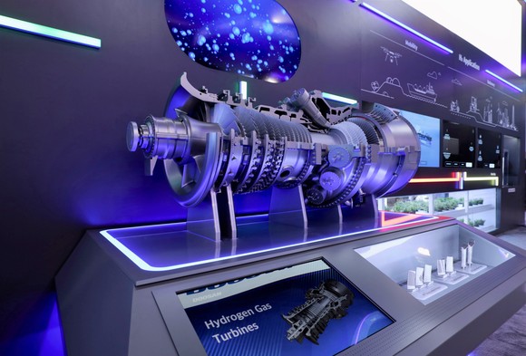 두산에너빌리티가 개발 중인 수소터빈 모형. ⓒ 두산