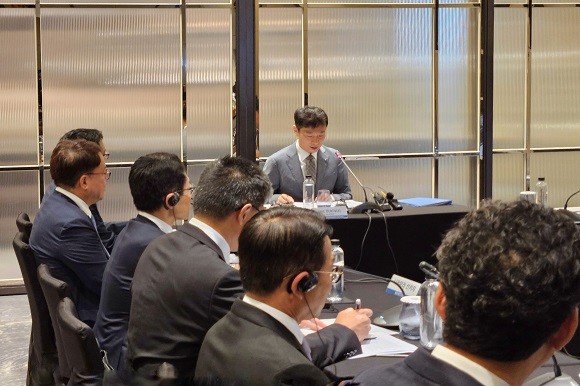 이복현 금융감독원장이 12일 외국계 금융회사 CEO 간담회에서 발언하고 있다. = 장민태 기자