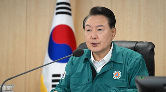윤 대통령은 21일 용산 대통령실에서 이날부터 나흘간 시작되는 을지연습에 대해 언급했다. ⓒ 연합뉴스