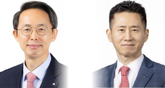 (왼쪽부터) 황기연 신임 상임이사와 이동훈 신임 남북협력본부장. ⓒ 수출입은행