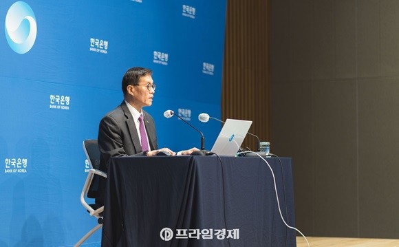 발언 중인 이창용 한국은행 총재. = 장민태 기자