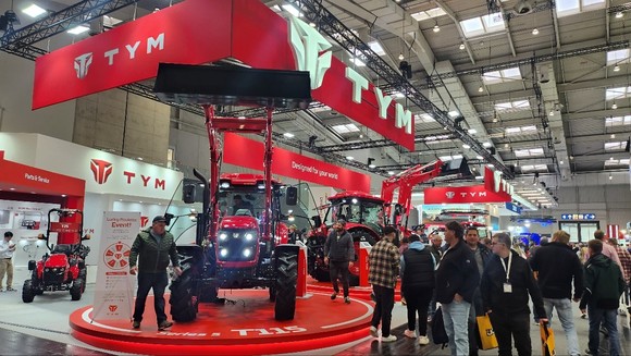 유럽 농기계 전시회 '아그리테크니카(2023 AGRITECHNICA)'에 참가한 TYM 부스 모습. ⓒ TYM