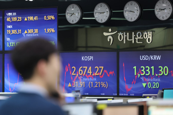 금일 코스피는 외국인과 기관의 강한 매수세에 1% 이상 상승세를 나타냈다. ⓒ 연합뉴스