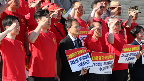 윤 대통령은 채 상병 특검과 관련해 "수사 당국을 믿고 기다려 달라"고 말했다. ⓒ 연합뉴스