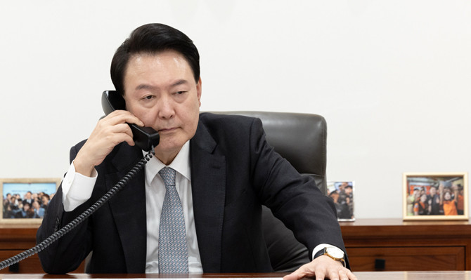 윤 대통령은 트뤼도 총리와 통화에서 북한의 러시아 파병에 대한 대응 방안을 협의했다. ⓒ 연합뉴스