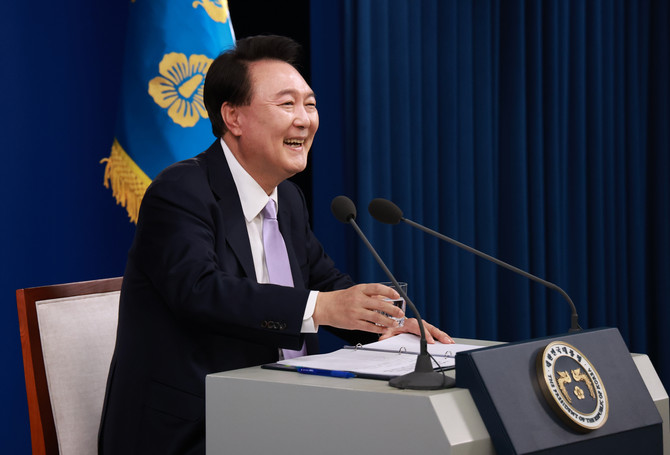 윤석열 대통령이 7일 오전 서울 용산 대통령실 청사 브리핑실에서 대국민담화를 하고 있다. ⓒ 연합뉴스