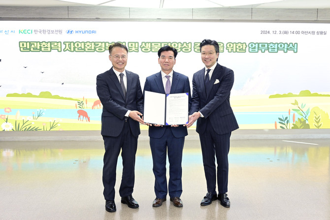 협약식을 마치고 기념촬영을 하고있는 모습. ⓒ 현대자동차