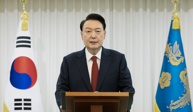 윤 대통령은 탄핵소추안이 국회에서 가결된 후 한남동 관저에서 이에 대한 담화문을 발표했다. ⓒ 대통령실
