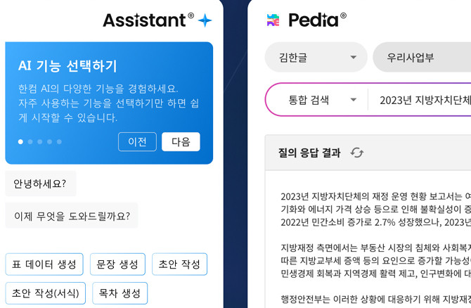 한컴어시스턴트와 한컴피디아, 한컴 데이터 로더가 최고 수준 품질 인증을 받았다. ⓒ 한컴
