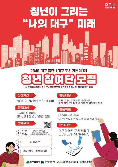 2040 대구플랜 청년 참여단 모집 포스터. ⓒ 대구시