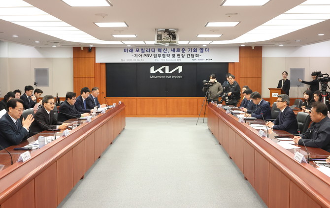 6일 경기도는 기아와 PBV 전기차 전용 공장신설 내용을 담은 업무협약식을 가졌다.ⓒ경기도